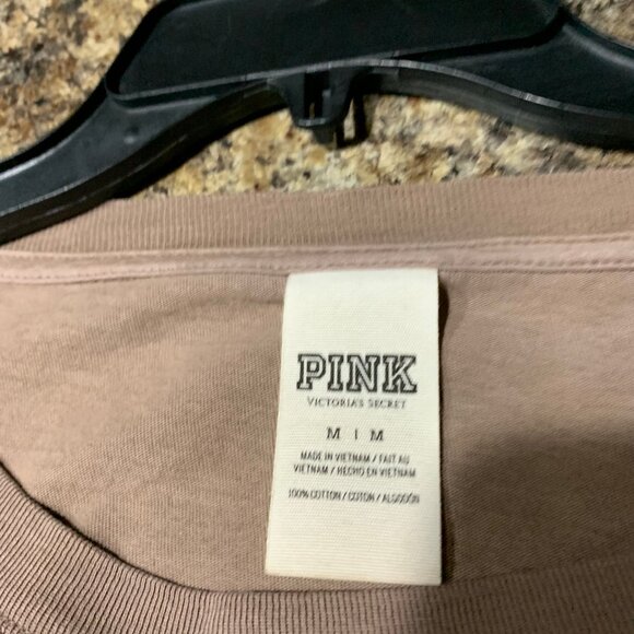 collection of 2 PINK long sleeve t-shirts, colors mint & brown, size M - Picture 4 of 8